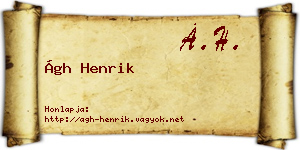 Ágh Henrik névjegykártya