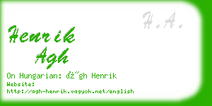 henrik agh business card